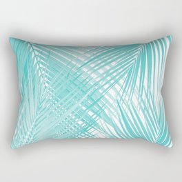 Soft Turquoise Palm Leaves Dream - Cali Summer Vibes #3 #tropical #decor #art Rectangular Pillow