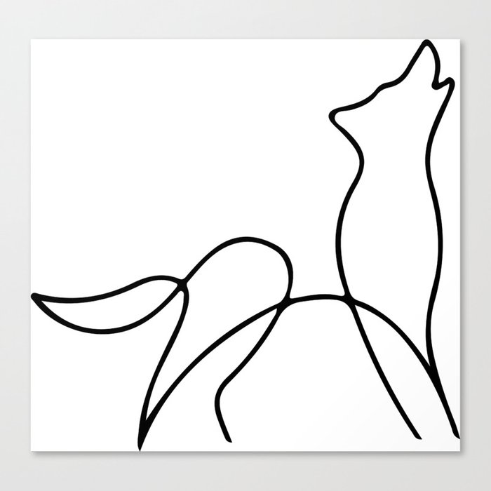 Picasso wolf Art - Minimal wolf Line Drawing Canvas Print