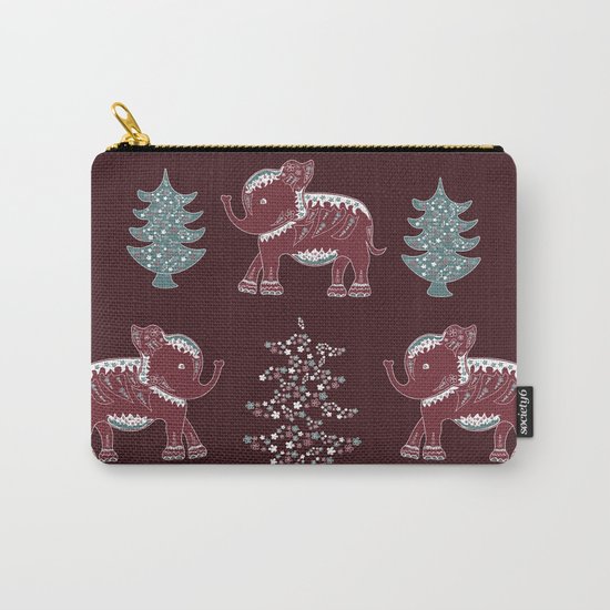 Elephants, trees and flowers Carry-All Pouch