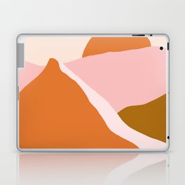 Pink and Orange Sunset Landscape in Contemporary Minimalism  Laptop Skin
