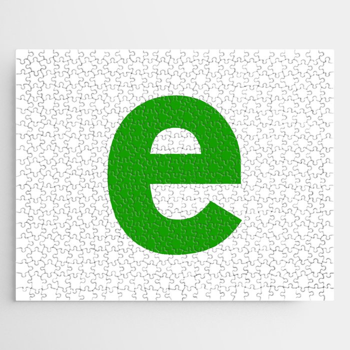 letter E (Green & White) Jigsaw Puzzle