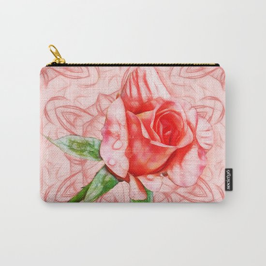 Pink rose on elegant kaleidoscope Carry-All Pouch