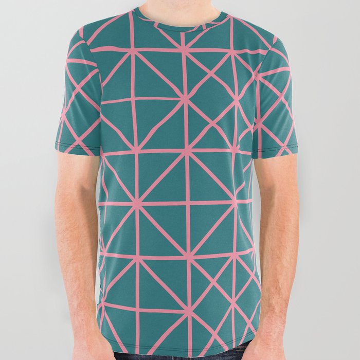 Collard No1, Abstract Pink Pattern All Over Graphic Tee