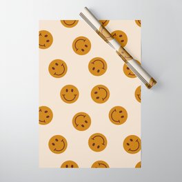 70s Retro Smiley Face Pattern Wrapping Paper