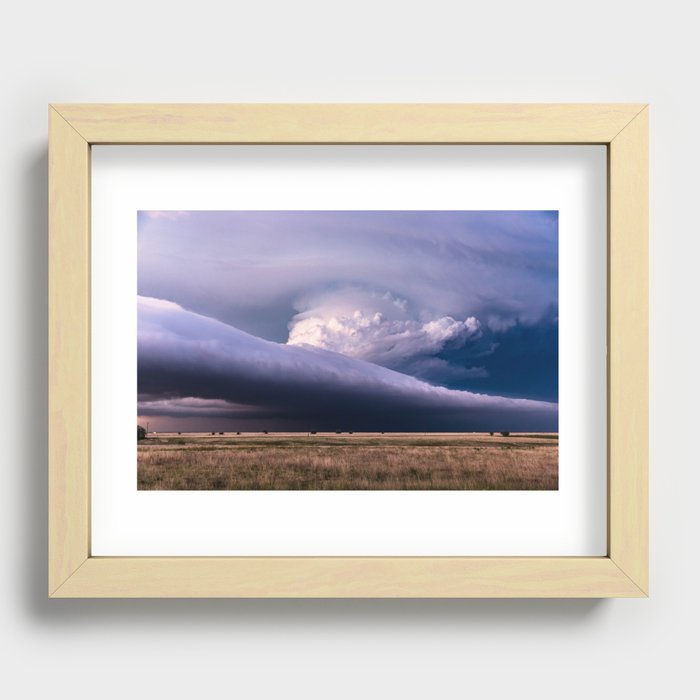 Wing Span - Supercell Thunderstorm Spans Horizon on Stormy Spring Evening in Texas Recessed Framed Print