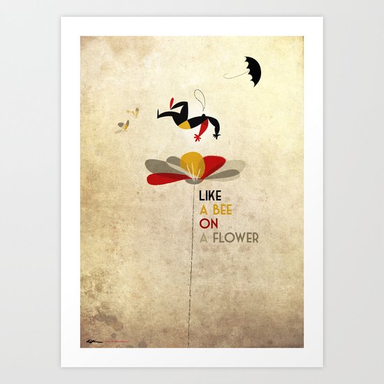 Like a bee on a flower Art Print