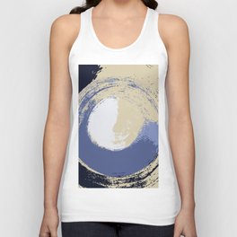 Bottle - Abstract Circle Colourful Swirl Art Design in Blue  Unisex Tank Top