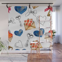 vintage pattern. Pattern for Valentine's Day Wall Mural