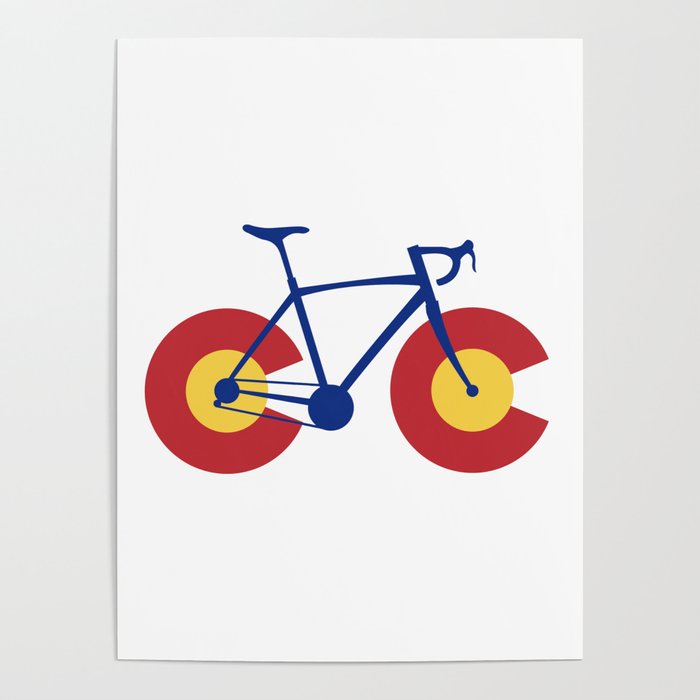 Colorado Flag Bicycle Poster