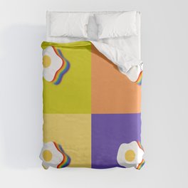 Rainbow fried egg patchwork 3 Duvet Cover