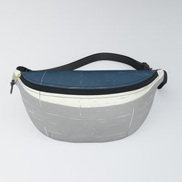 Color Block Navy Blue and Gray Fanny Pack