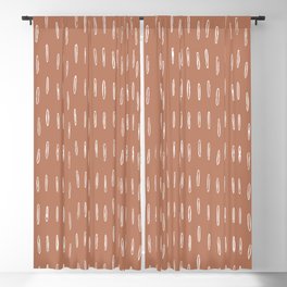 Boho Raindrops Abstract Pattern, Terracotta Blackout Curtain