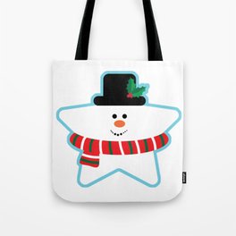 Snowman star Tote Bag