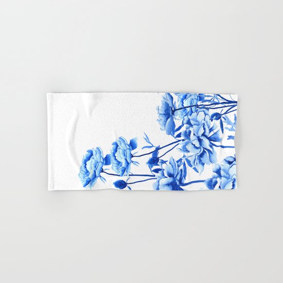 blue peonies Hand & Bath Towel