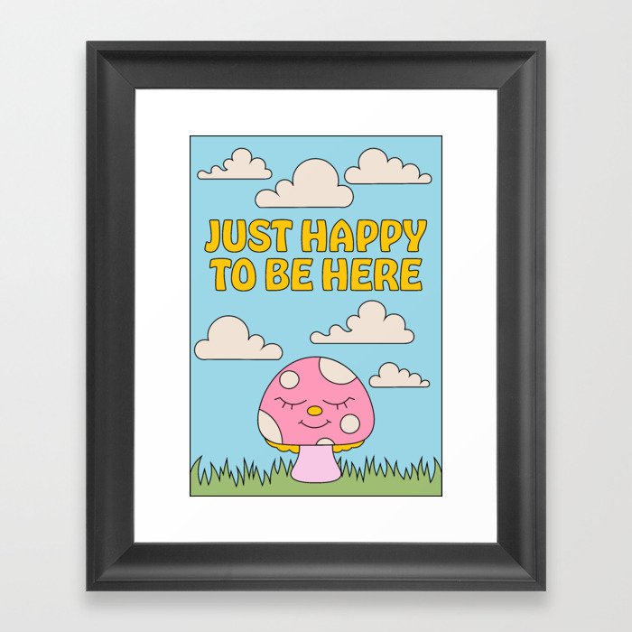 Happy Mushroom Framed Art Print
