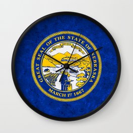 State Flag of Nebraska US Flags Banner Standard Corn Huskers  Wall Clock