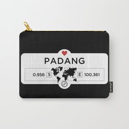 Padang - Indonesia - with World Map and GPS Coordinates Carry-All Pouch