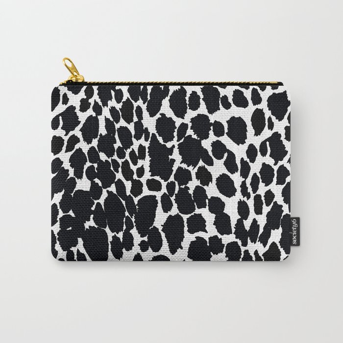 ANIMAL PRINT CHEETAH #5 BLACK AND WHITE PATTERN Carry-All Pouch