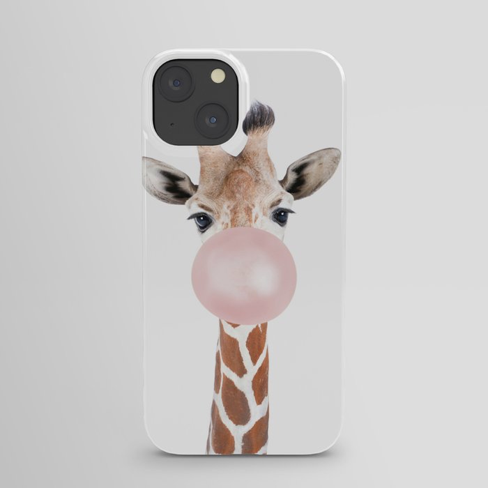 Bubble gum giraffe iPhone Case
