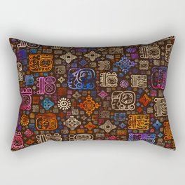 Mayan glyphs and ornaments pattern #3 Rectangular Pillow