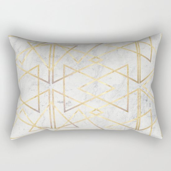 wire gOld triangle Rectangular Pillow