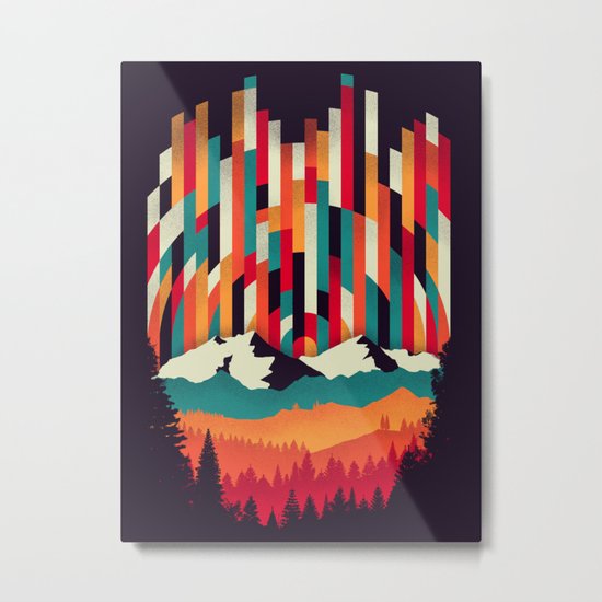 Sunset in Vertical Multicolor Metal Print