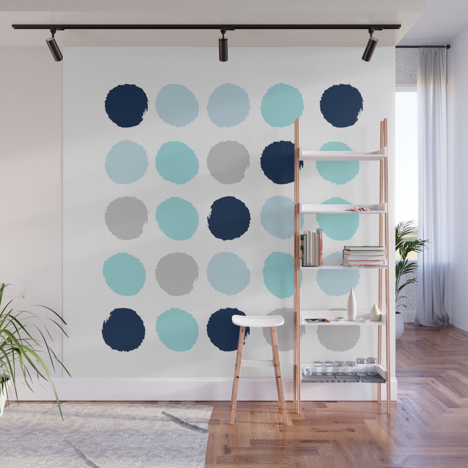 Wallpaper Minimal Painted Dot Polkaed Ot Pattern Blue Navy Indigo Gender For Android