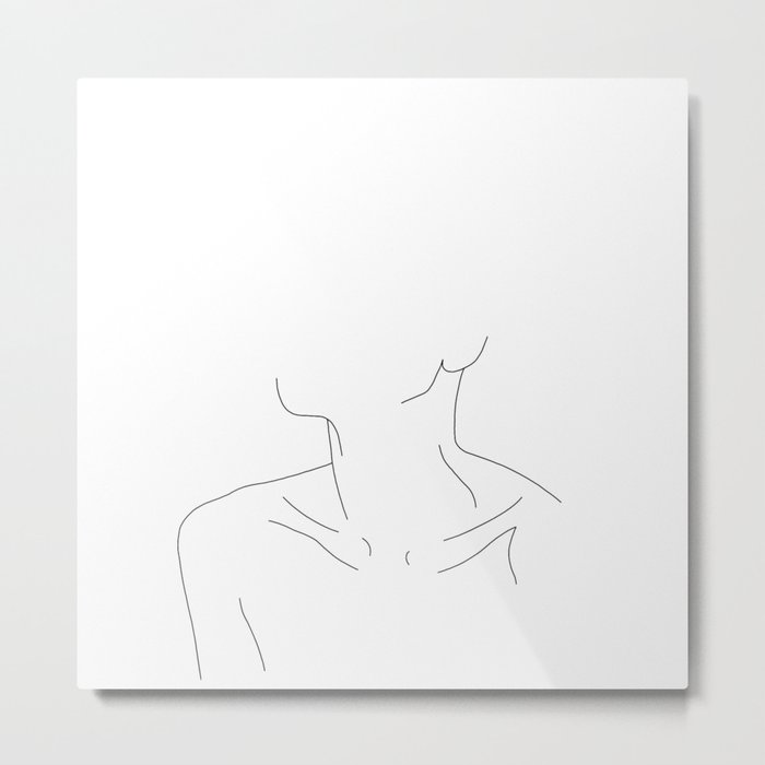 Woman's neckline illustration - Ali Metal Print