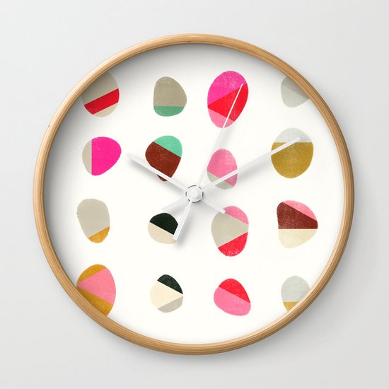 painted pebbles 1 Wall Clock