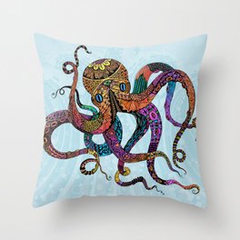 Electric Octopus Throw Pillow