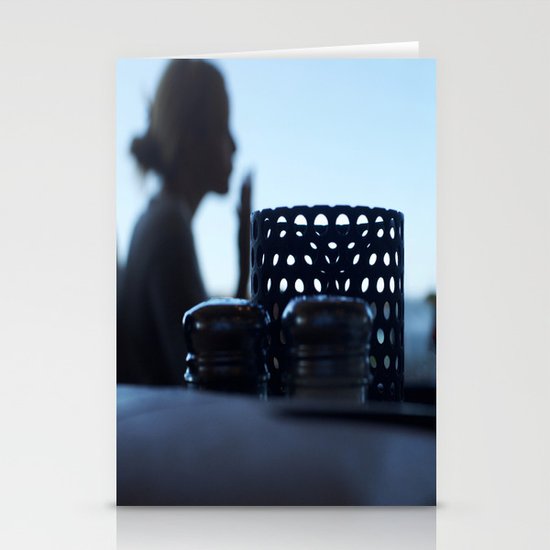 breakfast at Tiffany's in blue Stationery Cards