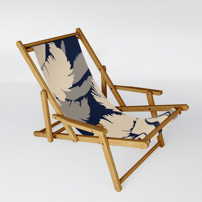 Palm Trees Navy Sling Chair