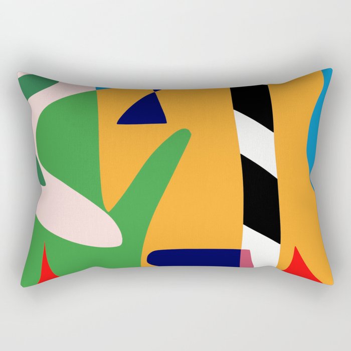Bold and vibrant abstract shapes Rectangular Pillow