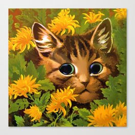 Louis Wain Cats "Tabby in the Marigolds" Canvas Print