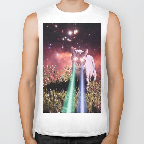 Mega Space Cat Rising Biker Tank