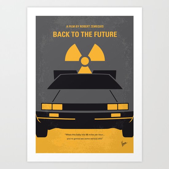 No183 My Back to the Future minimal movie poster Art Print