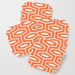 Geometric Ogee Pattern 136 Orange Coaster