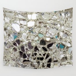 An Explosion of Sparkly Silver Glitter, Glass and Mirror Wall Tapestry
