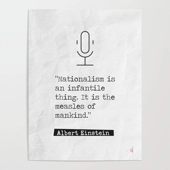 EINSTEIN Graffiti Quote 'NATIONALISM' Politics 13"×19" Decorative Art Poster 