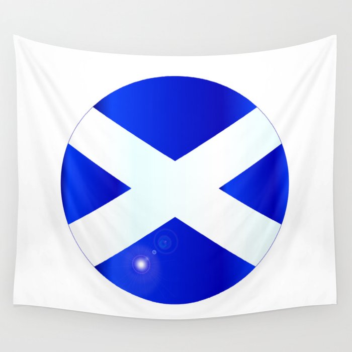 Scotish Flag Button Wall Tapestry