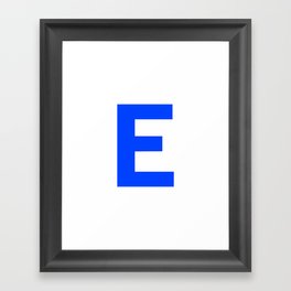 Letter E (Blue & White) Framed Art Print