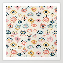 Mystic Eyes – Primary Palette Art Print
