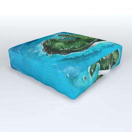 Water Island Map Outdoor Floor Cushion