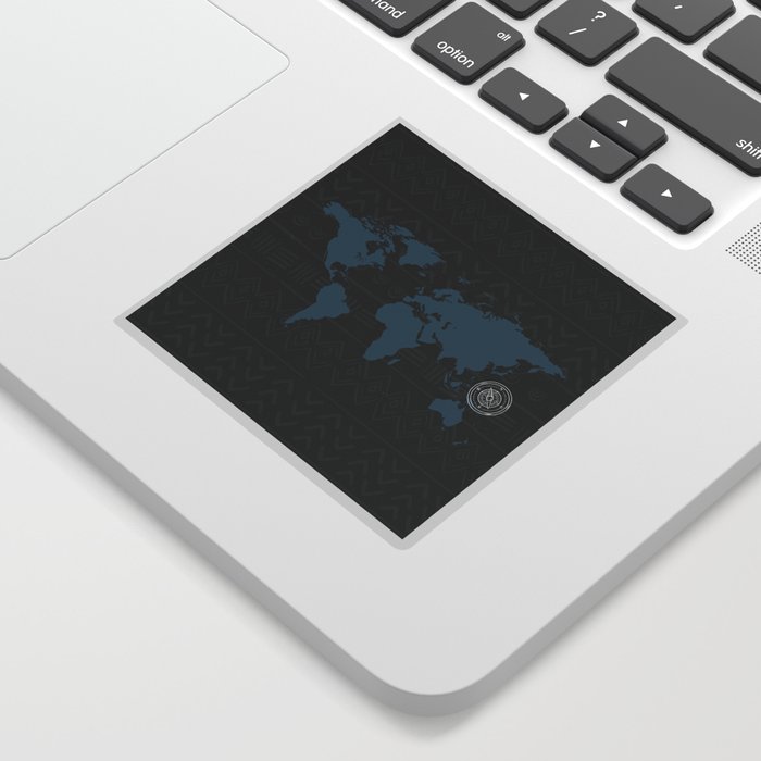 The World Is Your Map, Black and Gray Sticker