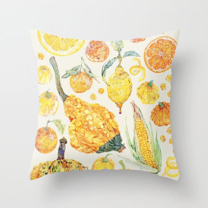Harvest of Yellow - Neutral Throw Pillow