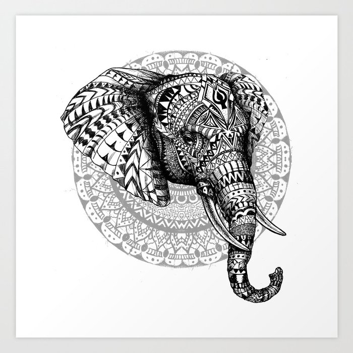 Mandala elephant sales wall art