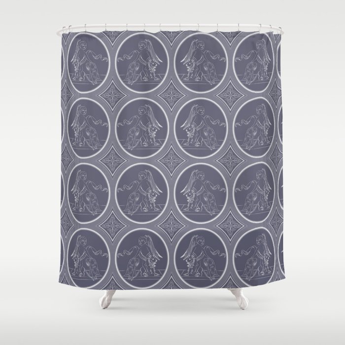 Grisaille Charcoal Blue Grey Neo Classical Ovals Shower Curtain By Grisaille Charcoal Blue Grey Neo Classical Ovals Shower Curtain By Podartist Society6