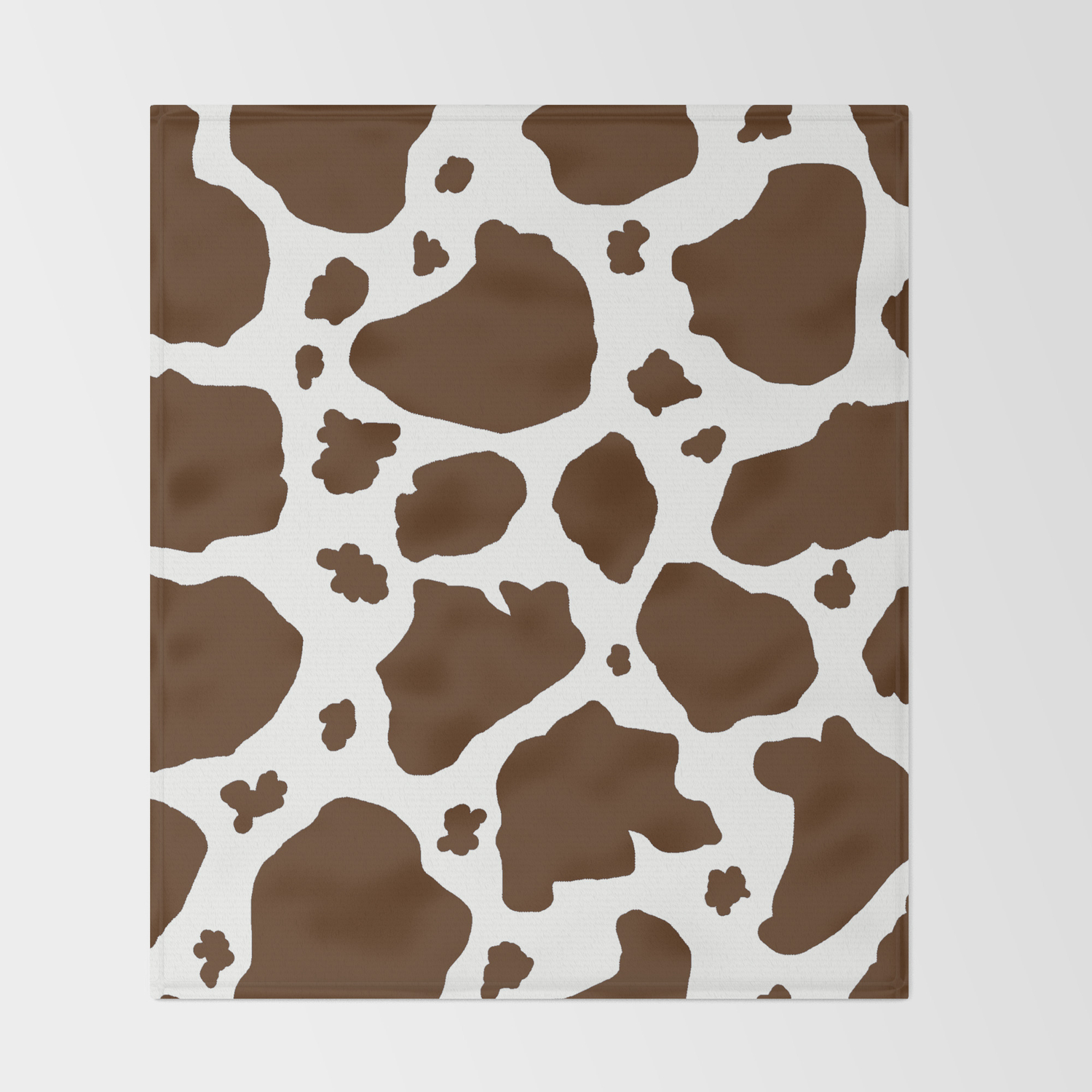 Cow Spots Animal Print Dark Chocolate Brown White Throw Blanket By