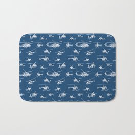 Helicopters on Navy Bath Mat | Flying, Aircraft, Blanket, Helicopter, Graphicdesign, Aeronautical, Military, Rescue, Flyer, Boys 