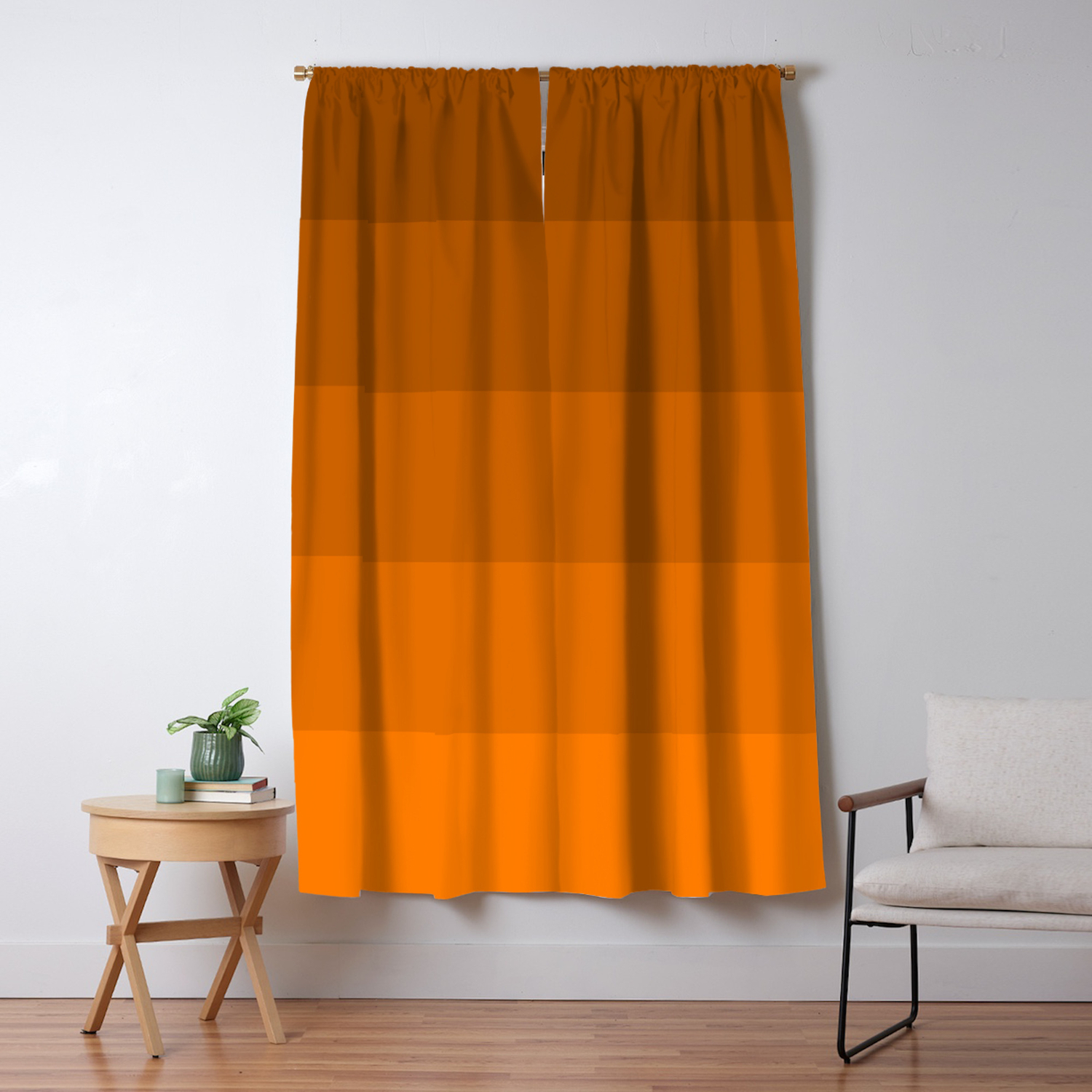 Orange Brown Stripes Blackout Curtain By Alphaomega Society6